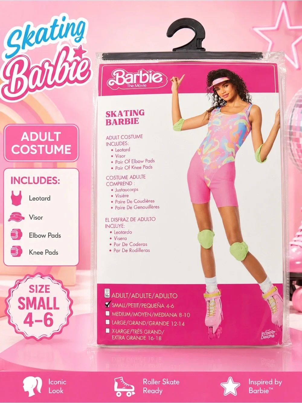 Barbie Pink Multicolor Skating Costume Pack Halloween